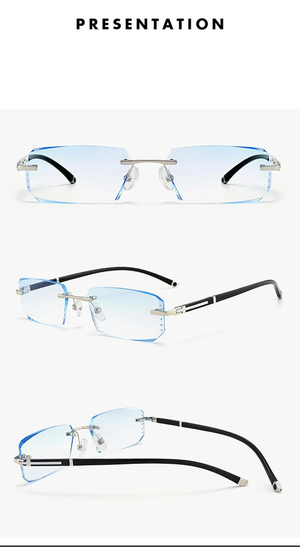 lunette correctrice presbyte bleutée