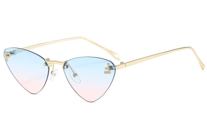 lunette de soleil bleu rose œil de chat