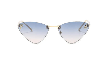 lunette de soleil œil de chat bleu foncé