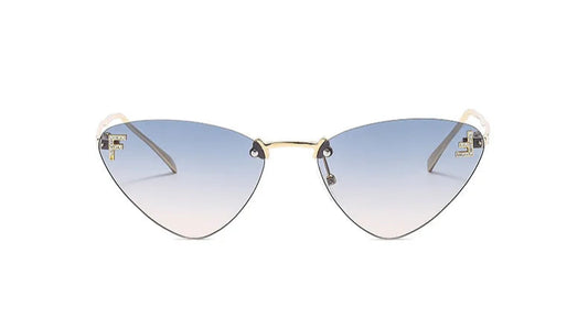 lunette de soleil œil de chat bleu foncé